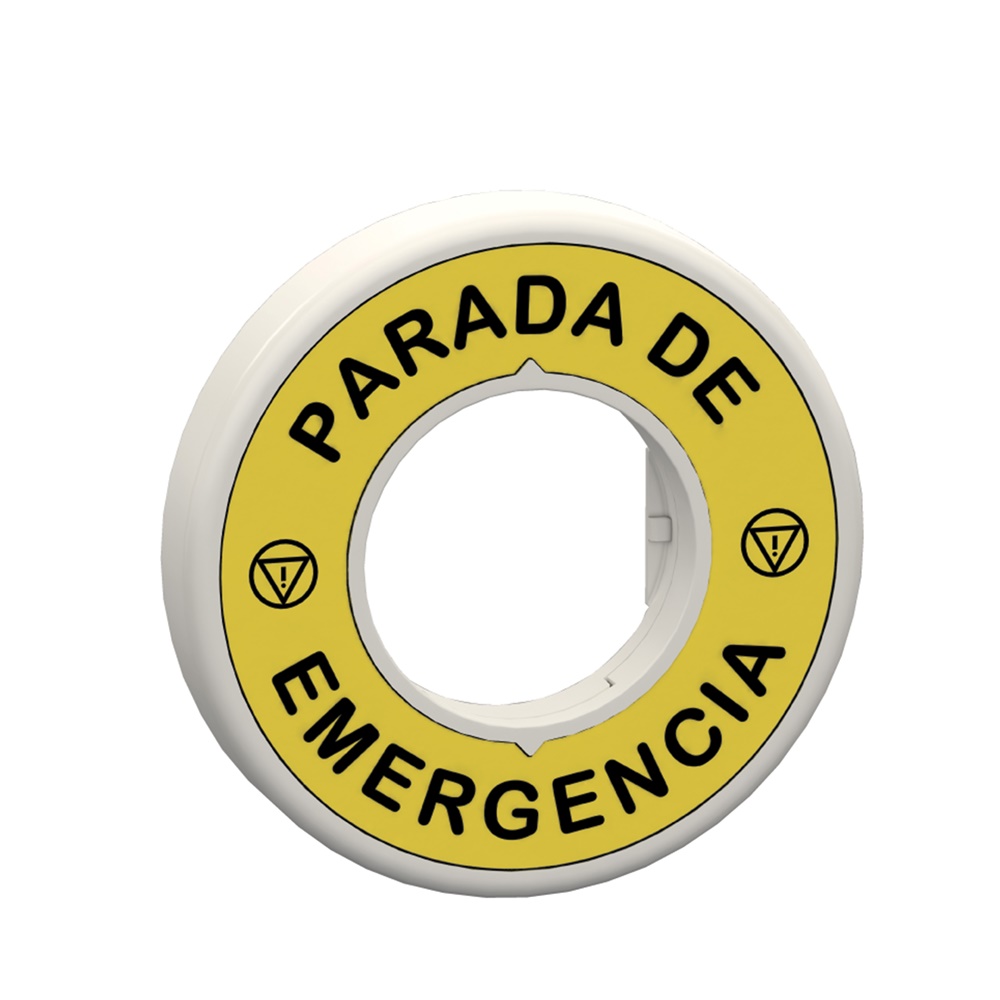 Etichetta luminosa 24V arresto emergenza Harmony 60mm marcata preincisa