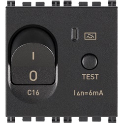 Interruttore magnetotermico differenziale 1P+N C16 6mA 2 moduli grigio per uso civile e industriale
