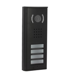 Pulsantiera videocitofonica 2 fili 4 pulsanti alluminio nero 2 MP IP44 per 4 appartamenti