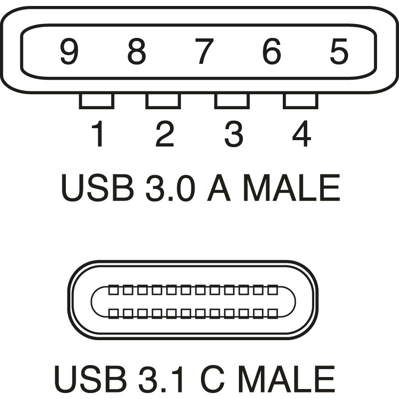 CAVO USB3.1 SPINA C-SPINA A 2MT