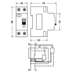 RCBO S 230V 1P+N C40 0,03A 6KA 2M