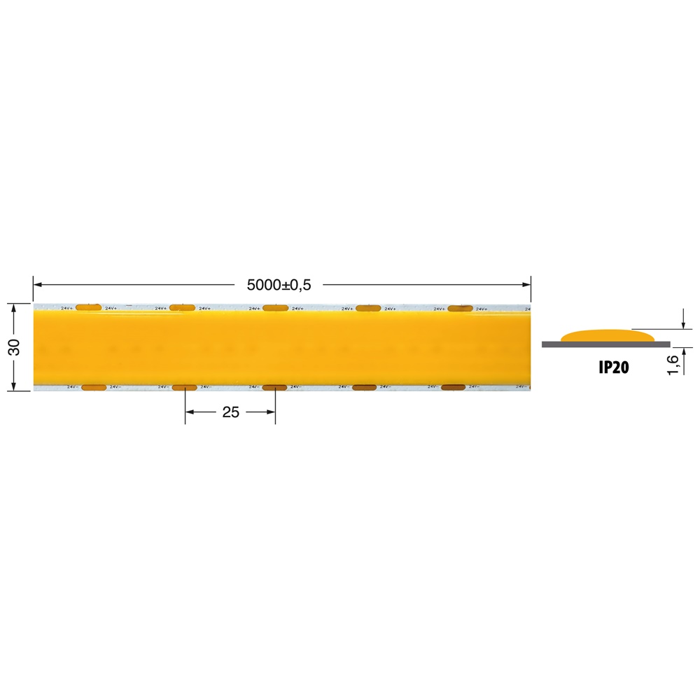 S.L COB 5FIL 40W/M 24V 4000K IP20