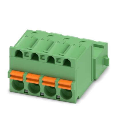 Connettore PCB 4 poli 2,5mm² Push-in verde installazione rapida