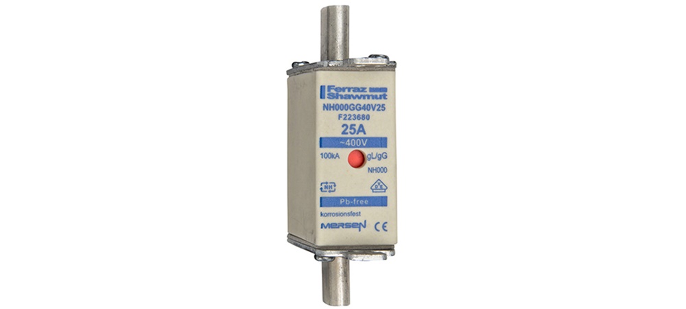 Fusibile NH000 25A 400VAC gG doppio indicatore industriale