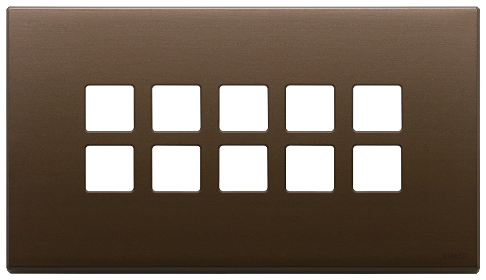 Placca 5 moduli BS 10 comandi Flat metallo bronzo scuro spazzolato
