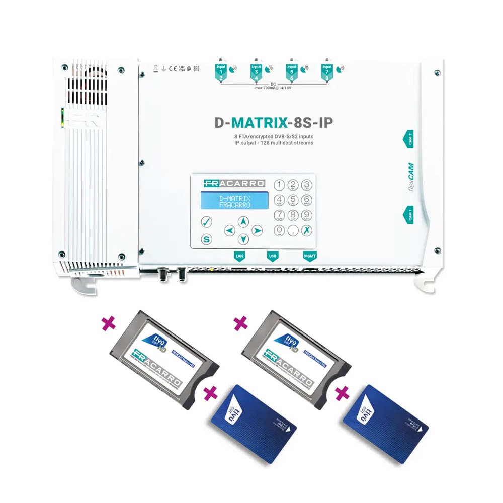 KIT D-MATRIX 8SxIP-2CI IPTV 128 programmi Hospitality