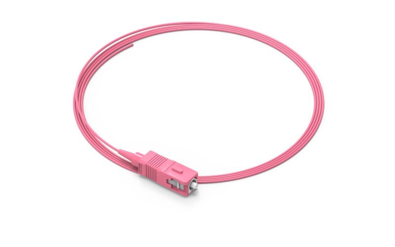 Pigtail fibra ottica multimode 50/125 OM4 SC viola rete alta velocità