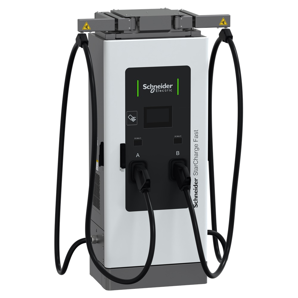 Stazione ricarica rapida DC 60 kW 2xCCS2 pavimento gestione cavi