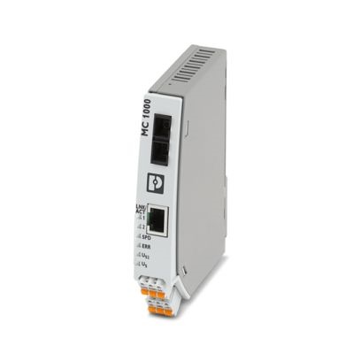 Convertitore fibra ottica monomodale SC-Duplex guida DIN industriale