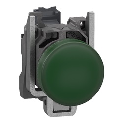 Lampada spia Harmony XB4 verde LED 24V metallo 22mm push-in per pannelli industriali