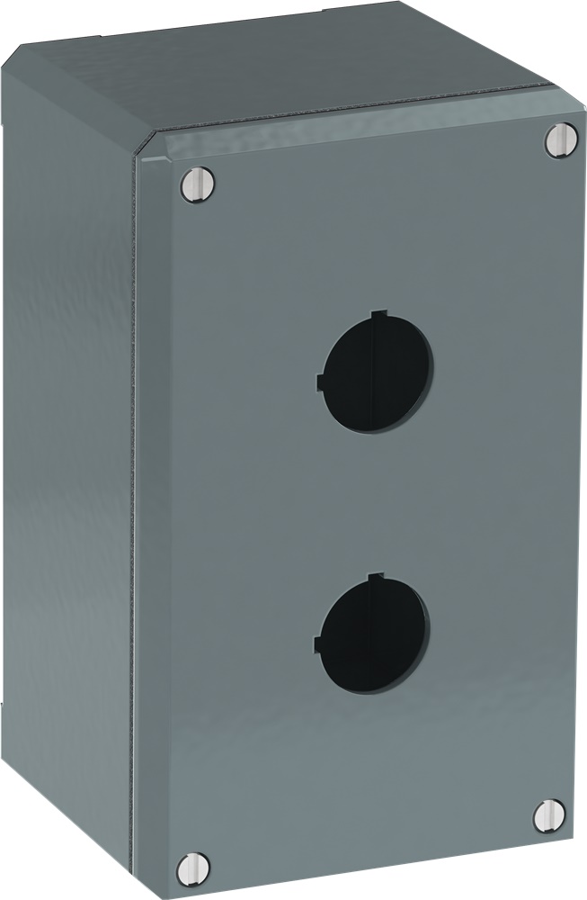 Enclosure 2 fori alluminio grigio senza ingresso condotto