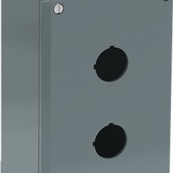 Enclosure 2 fori alluminio grigio senza ingresso condotto