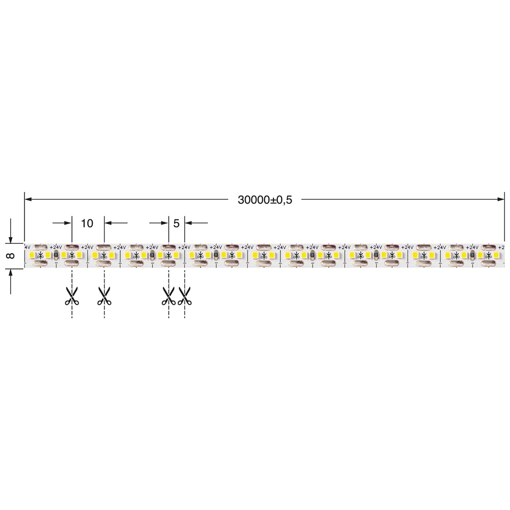 ST.LED SH.C.14,4W BC 24V IP20 30M