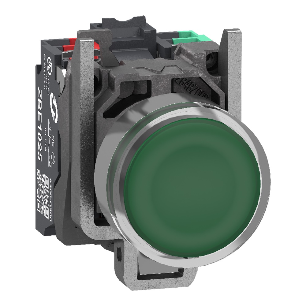 PULSANTE LUM. VERDE 24V NO+NC PUSH-