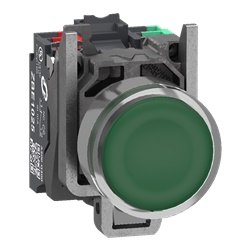 PULSANTE LUM. VERDE 24V NO+NC PUSH-