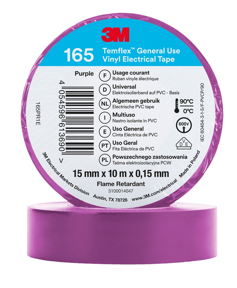 TEMFLEX 165 15MM X 10M PURPLE