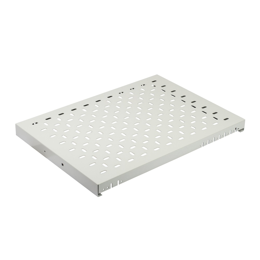 Ripiano 19 forato fisso acciaio grigio RAL 7035 profondità 800 mm carico 100 kg per rack