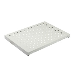 Ripiano 19 forato fisso acciaio grigio RAL 7035 profondità 800 mm carico 100 kg per rack