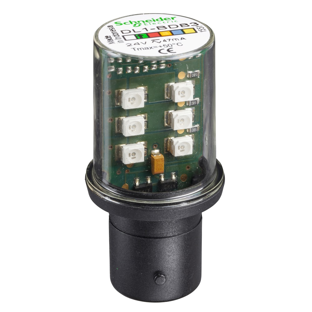 Lampadina LED verde - BA 15D - 24 V