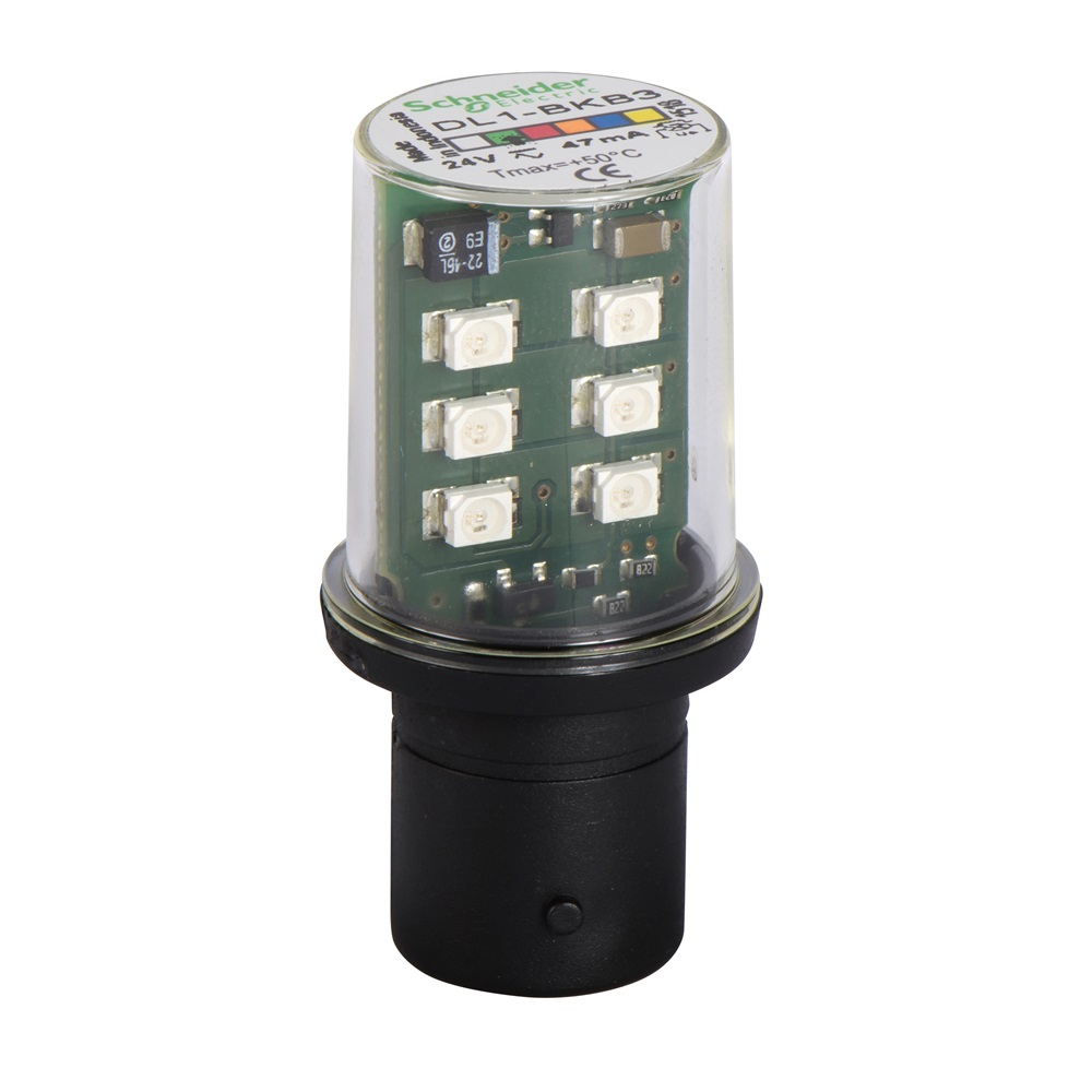 Lampadina LED lampeggiante verde - BA 15D - 24 V