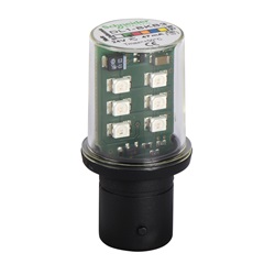 Lampadina LED lampeggiante verde - BA 15D - 24 V