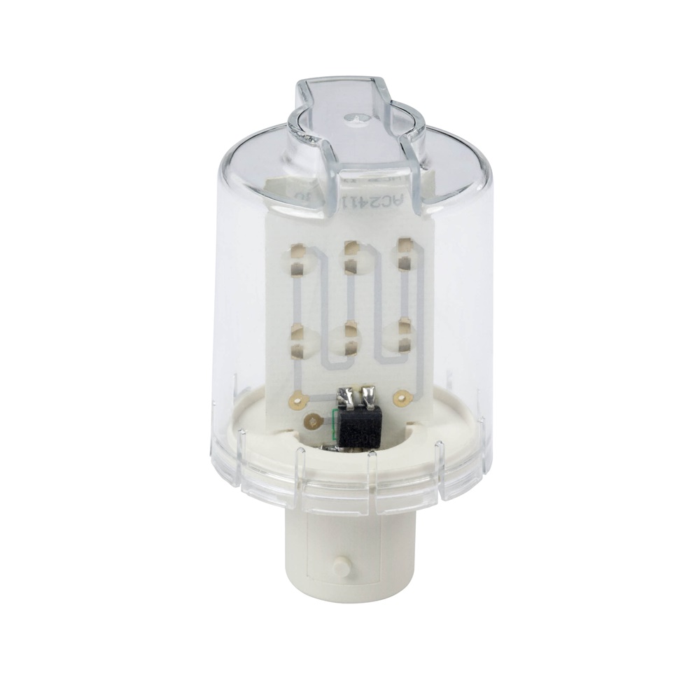 Lampadina LED arancio lampeggiante 24V attacco BA15d segnalazione industriale