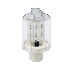 Lampadina LED arancio lampeggiante 24V attacco BA15d segnalazione industriale