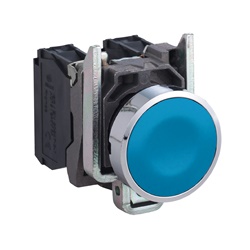 Pulsante blu Ø22 - filoghiera - ad impulso - 1NO