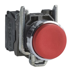 Pulsante rosso Ø22 - sporgente - ad impulso - 1 NC