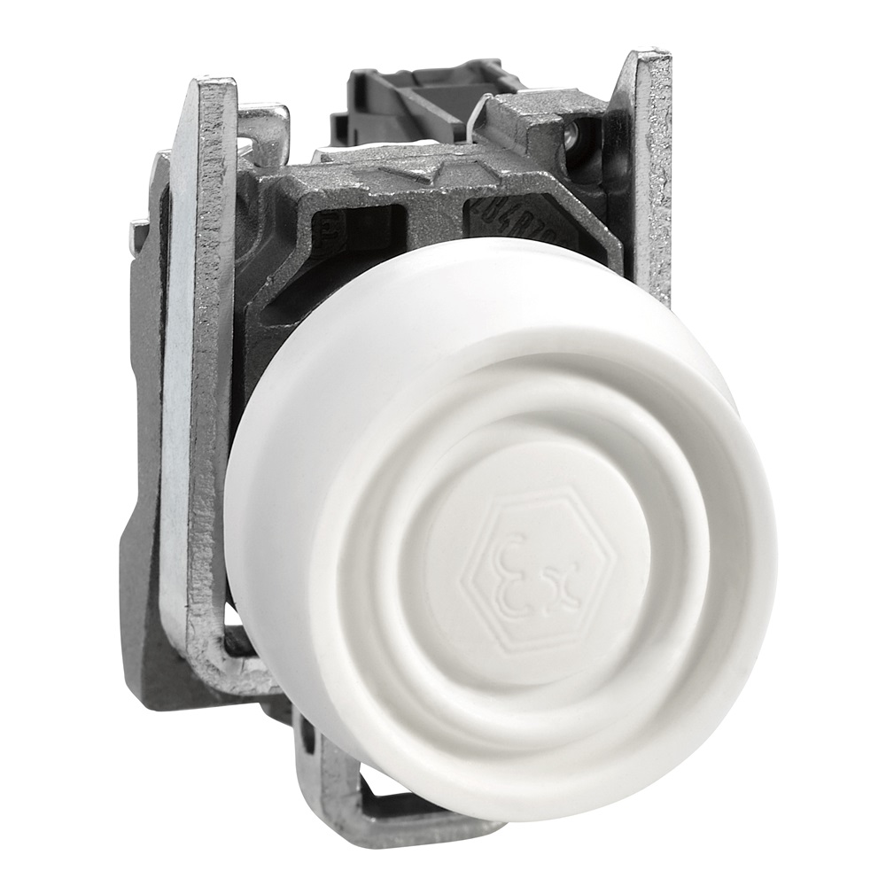 Pulsante bianco Ø22 ad impulso - 1 NO - ATEX