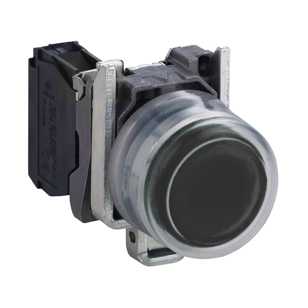 Pulsante nero Ø22 - ad impulso - 1NO