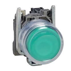 PULSANTE LUMINOSO VERDE CON CAPPUCC