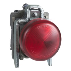 Lampada spia Ø22 - IP65 - rossa - LED integrato - 24V - ATEX