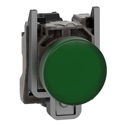 Lampada spia Ø22 - IP65 - verde - attacco BA 9S - 250V