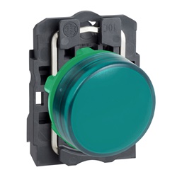 Lampada spia completa Ø22 - IP65 - verde - LED universale - 24Vac/dc