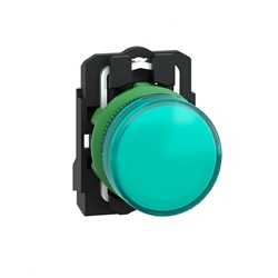 Lampada spia completa Ø22 - IP65 - verde - LED universale - 120Vac