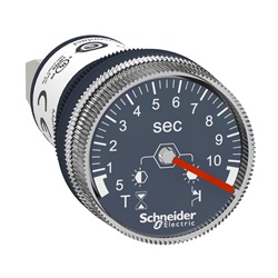 Timer monofunzione 0,5-10s 24Vcc IP65 Ø22mm per controllo processi industriali