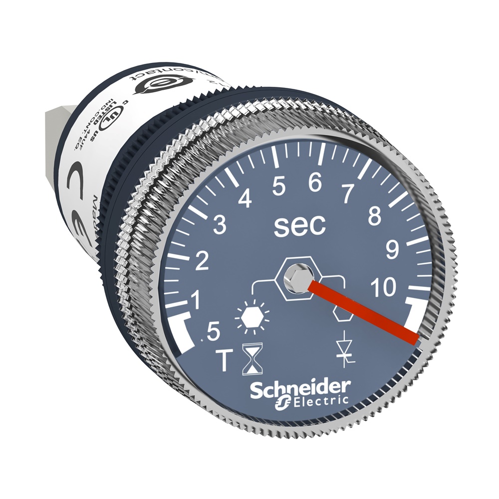 Timer monofunzione 0,5-10s 100-240V CA/CC Ø22mm IP65 per ambienti gravosi
