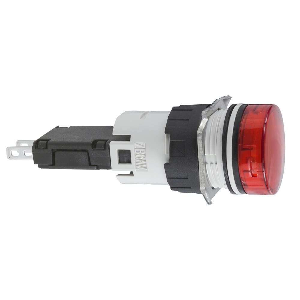 Lampada spia circolare Ø16 - IP65 - rossa - led integrato - 24V