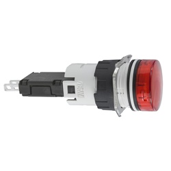 Lampada spia circolare Ø16 - IP65 - rossa - led integrato - 24V