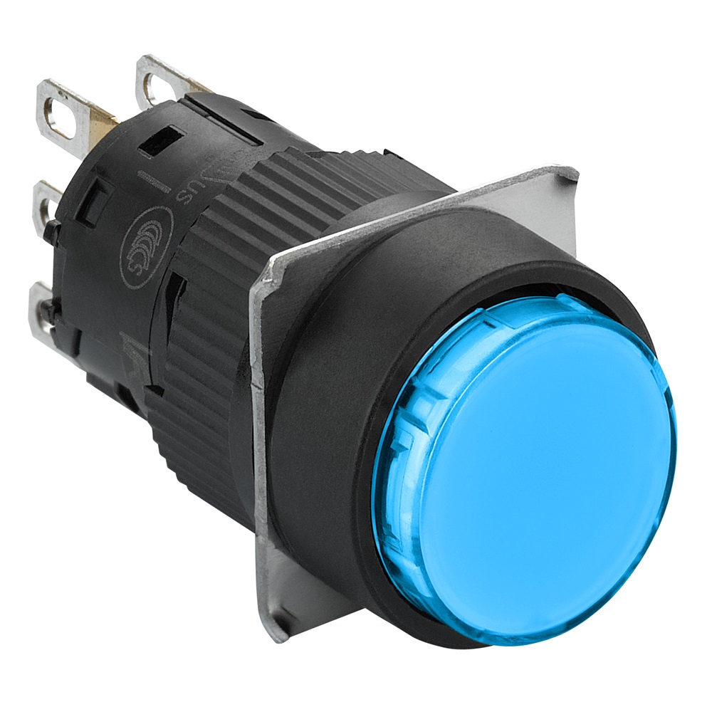 PULSANTE LUM.BLU LED 24V 1  NC/NO