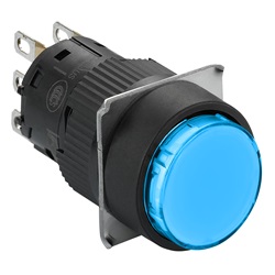 PULSANTE LUM.BLU LED 24V 1  NC/NO