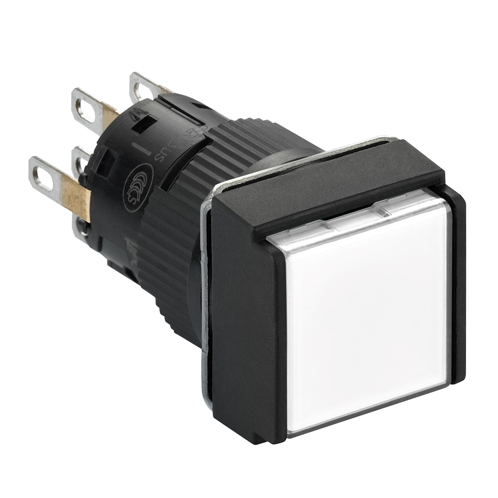 Pulsante luminoso bianco Ø16 - filoghiera ad impulso - 24V - 2NC/NO