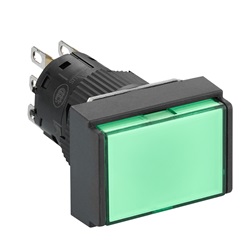 Pulsante luminoso verde Ø16 - filoghiera ad impulso - 24V - 1 NC/NO