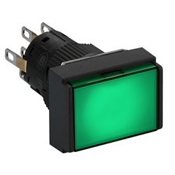 Pulsante luminoso verde Ø16 - filoghiera ad impulso - 24V - 2NC/NO