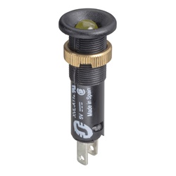 Lampada spia Ø8 - IP40 - gialla arancio - LED sporgente - 24V - faston