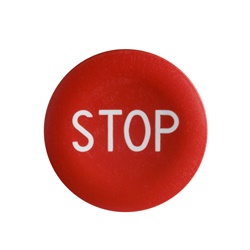 Capsula rossa - c/ind. stop - bianca - per testa pulsante a filoghiera circolare