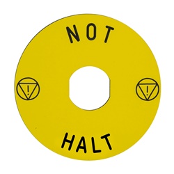 Etichetta circolare Ø90 per arresto emerg.-NOT-HALT/logo ISO13850