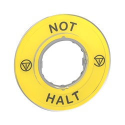 Etichetta circolare Ø60 per arresto emerg.-NOT-HALT /logo ISO13850