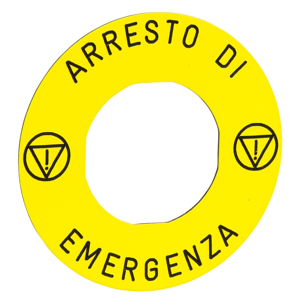 Etichetta gialla arresto emergenza